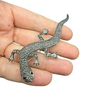 Vintage Jewelry Gecko Brooch Lizard Pin